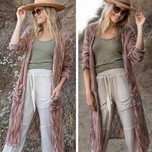 POL Multi Color Lightweight Long Cardigan Size Large- NWOT